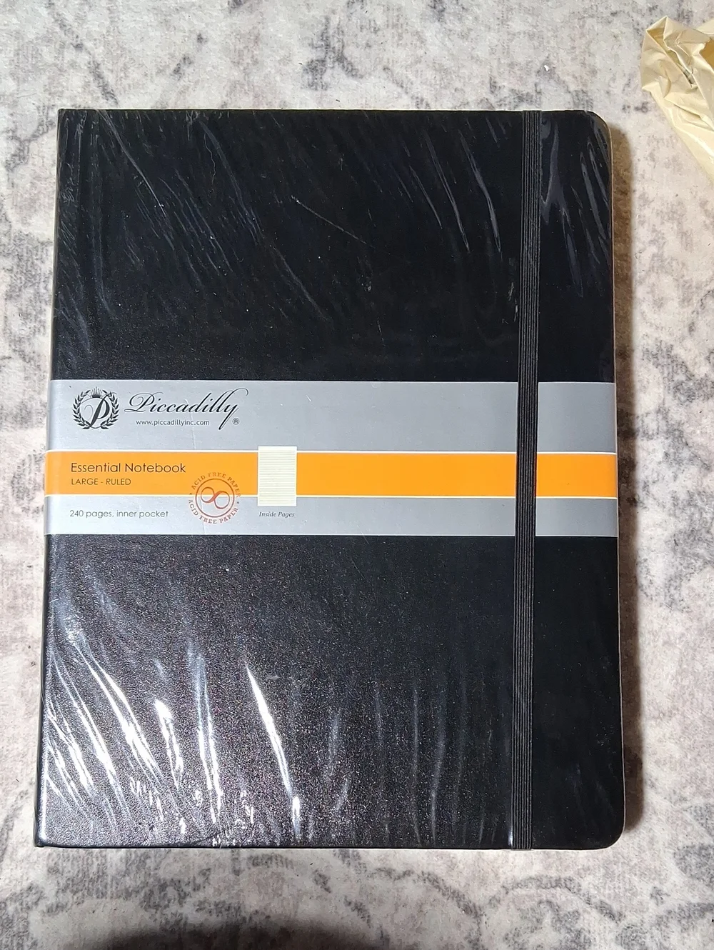 Piccadilly Black Essential Notebook - Large Ruled